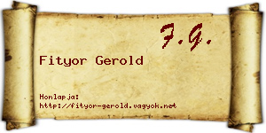 Fityor Gerold névjegykártya
